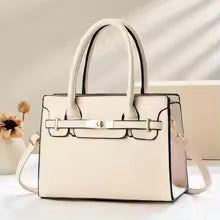 Ladies Casual PU Leather Handbag Fashionable Simple Crossbody Shoulder Bag Zipper Closure Leather Lining round Shape Handbag