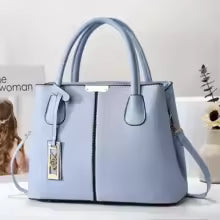 Simple Women's PU Leather Shoulder Bag Large Capacity Handbag Wire Tag Hanging Bag Square Shape Soft Handbags with Zipper